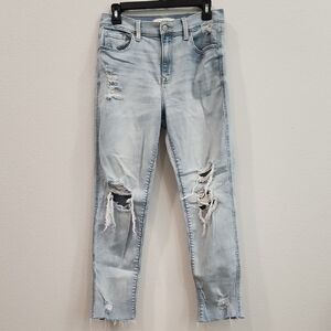 Eunina Rocky High Rise Boyfriend Light Washed Distressed Jeans